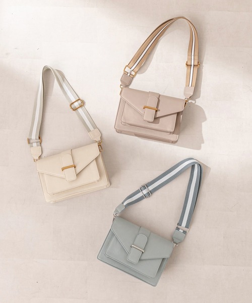 OLIVE des OLIVE(オリーブデオリーブ)の「ラインベルトショルダー(ショルダーバッグ・レディース・ベージュ/オフホワイト/サックスブルー・FREE)」の14枚目の写真