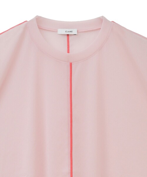 CLANE（クラネ）の「【CLANE/クラネ】LINE SHEER S/S TOPS ラインシアーショートスリーブトップス 12105-1112（Tシャツ/カットソー・レディース・ベージュ/ピンク/グリーン・FREE）」の17枚目の写真