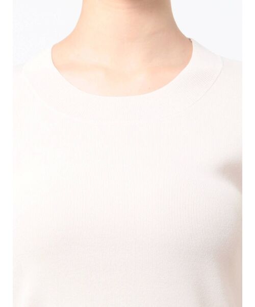 LAGUNAMOON(ラグナムーン)の「ミニマルハーフスリーブニットプルオーバー(ニット/セーター・レディース・アイボリー/ブラック/ラベンダー・FREE)」の4枚目の写真