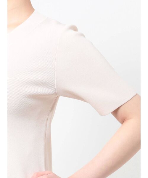 LAGUNAMOON(ラグナムーン)の「ミニマルハーフスリーブニットプルオーバー(ニット/セーター・レディース・アイボリー/ブラック/ラベンダー・FREE)」の8枚目の写真