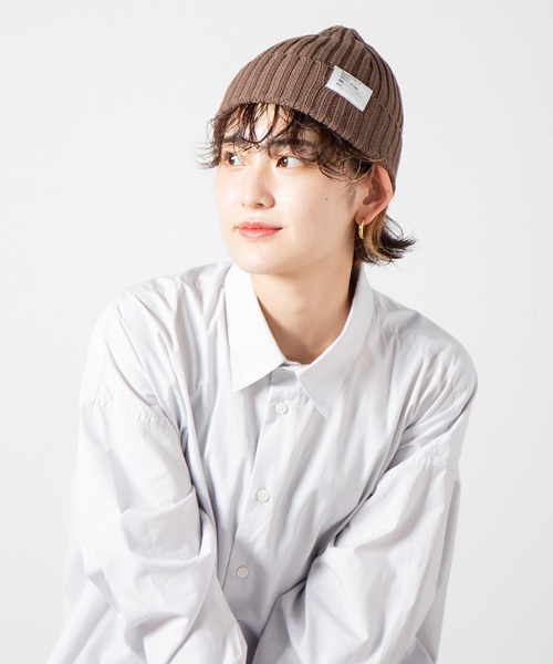 RACAL(ラカル)の「Cotton Linen Standard Knit Cap / コットンリネンスタンダードニットキャップ(ニットキャップ/ビーニー・レディース・ブラック/ベージュ/ネイビー/ブラウン/グレー/オレンジ/マスタード・FREE)」の4枚目の写真