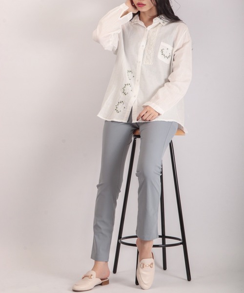 Anna Nicola（アンナニコラ）の「Anna Nicola メリル ハイテンションパンツ（その他パンツ・レディース・ネイビー/グレイッシュベージュ/ブルー/オフホワイト・40/38）」の12枚目の写真