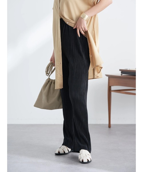 earth music&ecology（アースミュージックアンドエコロジー）の「すきな丈プリーツカットパンツ（その他パンツ・レディース・ブラック/レッド系その他5/グレイッシュベージュ/ライトカーキ・FREE）」の5枚目の写真