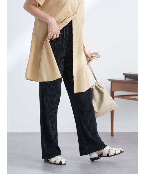 earth music&ecology（アースミュージックアンドエコロジー）の「すきな丈プリーツカットパンツ（その他パンツ・レディース・ブラック/レッド系その他5/グレイッシュベージュ/ライトカーキ・FREE）」の6枚目の写真