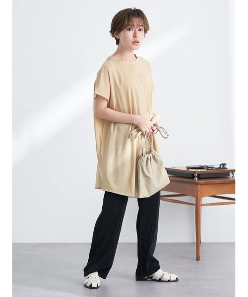 earth music&ecology（アースミュージックアンドエコロジー）の「すきな丈プリーツカットパンツ（その他パンツ・レディース・ブラック/レッド系その他5/グレイッシュベージュ/ライトカーキ・FREE）」の7枚目の写真