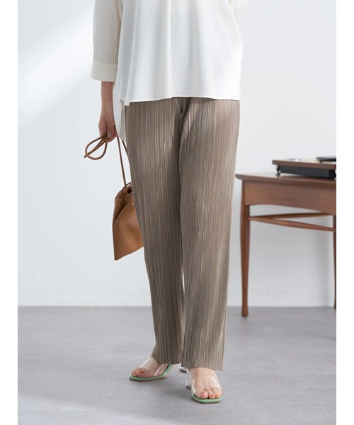 earth music&ecology（アースミュージックアンドエコロジー）の「すきな丈プリーツカットパンツ（その他パンツ・レディース・ブラック/レッド系その他5/グレイッシュベージュ/ライトカーキ・FREE）」の10枚目の写真