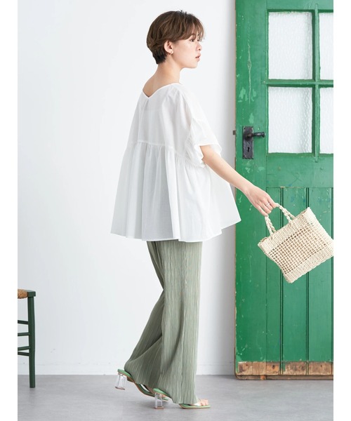 earth music&ecology（アースミュージックアンドエコロジー）の「すきな丈プリーツカットパンツ（その他パンツ・レディース・ブラック/レッド系その他5/グレイッシュベージュ/ライトカーキ・FREE）」の18枚目の写真