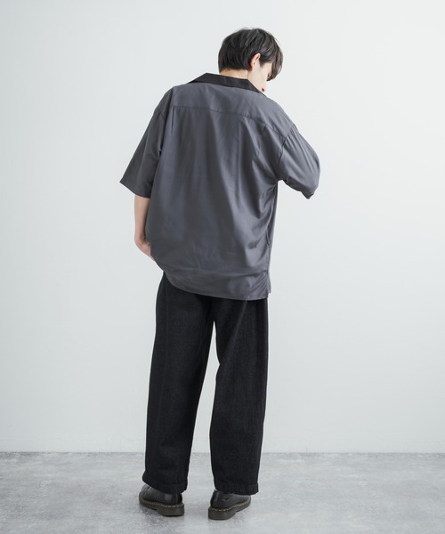 Rocky Monroe(ロッキーモンロー)の「クレリックオープンカラードレープ半袖シャツ(シャツ/ブラウス・メンズ・ホワイト/チャコールグレー/ブラック/サックスブルー/ブルーグリーン/グレイッシュベージュ・M/L)」の17枚目の写真