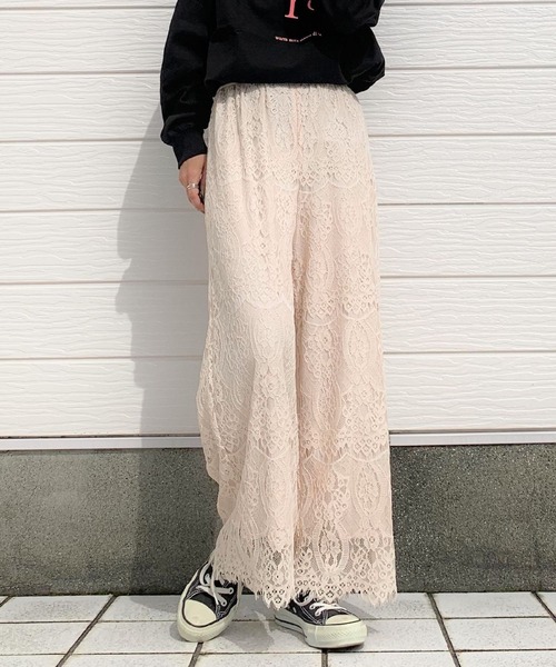 Q(キュー)の「スカラレースパンツ(その他パンツ・レディース・ネイビー/グレー/ベージュ・MEDIUM)」の18枚目の写真