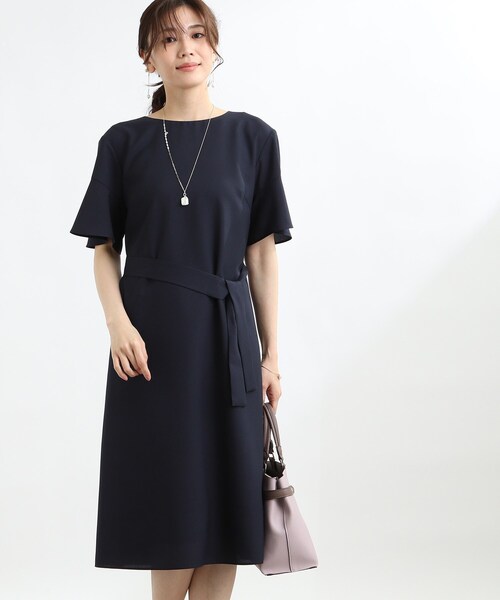 セール ワンピース ラッフルスリーブワンピース ワンピース 洗える ワンピース ドレス Reflect リフレクト のワンピース Reflect リフレクト のファッション