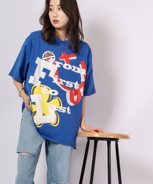 RE730(アールイーセブンサーティー)の「RE730 ビッグシルエットスマイルプリン半袖Tシャツ(Tシャツ/カットソー・メンズ・ホワイト/ブルー/ブルー系その他/ブラック系その他/グリーン/ライトグレー/ブラック・XL/M/L)」の19枚目の写真