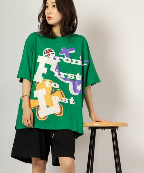 RE730(アールイーセブンサーティー)の「RE730 ビッグシルエットスマイルプリン半袖Tシャツ(Tシャツ/カットソー・メンズ・ホワイト/ブルー/ブルー系その他/ブラック系その他/グリーン/ライトグレー/ブラック・XL/M/L)」の22枚目の写真