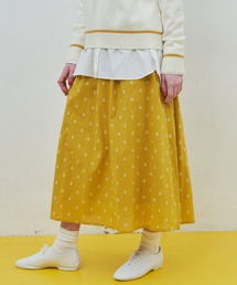 MERLOT | ホワイトドビーギャザーフレアスカート(スカート)