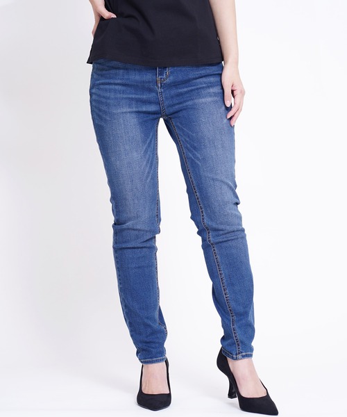 GIORDANO（ジョルダーノ）の「[GIORDANO] スーパーストレッチスリムテーパードデニムパンツ（デニムパンツ・レディース・インディゴブルー/ダークインディゴブルー・28inch/29inch/30inch/31inch）」の21枚目の写真