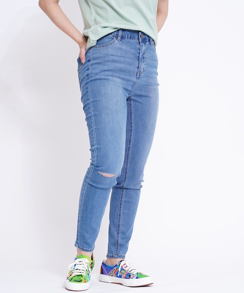 GIORDANO（ジョルダーノ）の「[GIORDANO] スーパーストレッチスリムテーパードデニムパンツ（デニムパンツ・レディース・インディゴブルー/ダークインディゴブルー・28inch/29inch/30inch/31inch）」の22枚目の写真