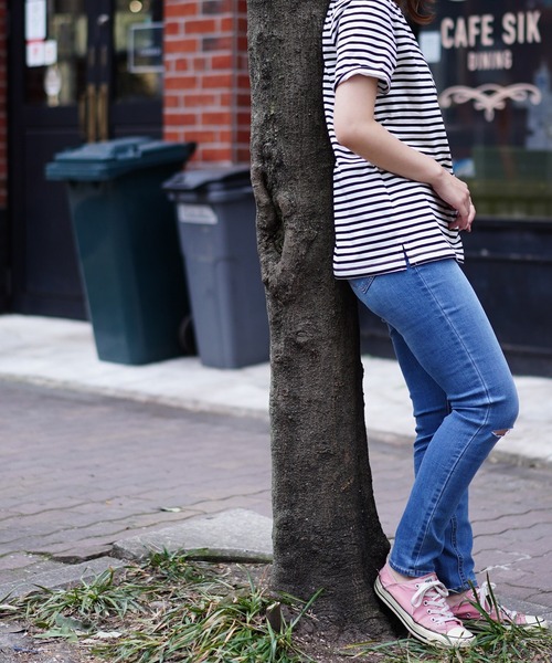 GIORDANO（ジョルダーノ）の「[GIORDANO] スーパーストレッチスリムテーパードデニムパンツ（デニムパンツ・レディース・インディゴブルー/ダークインディゴブルー・28inch/29inch/30inch/31inch）」の19枚目の写真