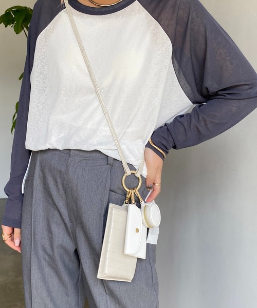 CAPRICIEUX LE'MAGE（カプリシューレマージュ）の「多機能スマホショルダー（ショルダーバッグ・レディース・ホワイト/ブラック/モカ/グリーン・FREE）」の8枚目の写真