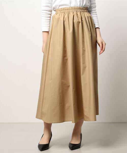 PRIORITY（プライオリティー）の「ふわっと広がる旬のマキシスカー ト トレンド オフィスカジュアル（スカート・レディース・ライトカーキ/オレンジ/カーキ/ブラック/キャメル・38）」の4枚目の写真