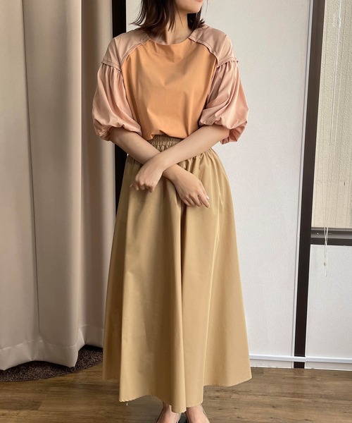 PRIORITY（プライオリティー）の「ふわっと広がる旬のマキシスカー ト トレンド オフィスカジュアル（スカート・レディース・ライトカーキ/オレンジ/カーキ/ブラック/キャメル・38）」の12枚目の写真