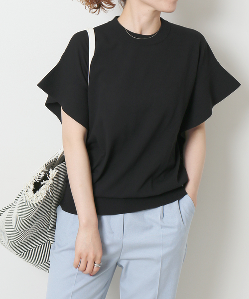 Spick & Span(スピックアンドスパン)の「≪追加2≫COOLフレアフレンチスリーブプルオーバー(ニット/セーター・レディース・ホワイト/ブラック・FREE)」の7枚目の写真