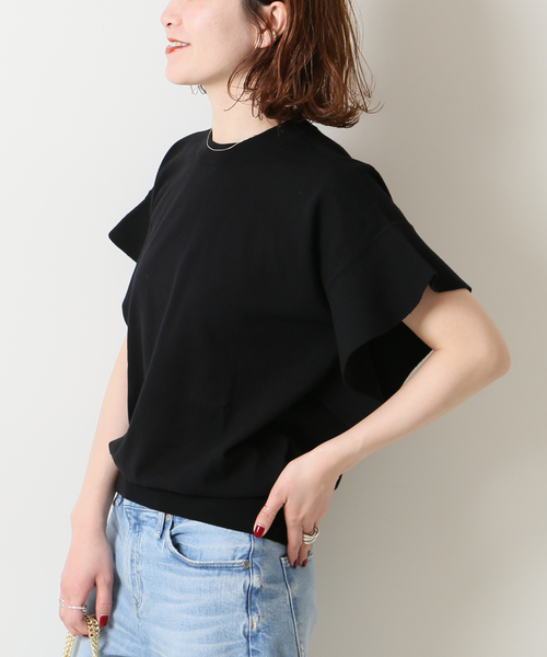 Spick & Span(スピックアンドスパン)の「≪追加2≫COOLフレアフレンチスリーブプルオーバー(ニット/セーター・レディース・ホワイト/ブラック・FREE)」の15枚目の写真