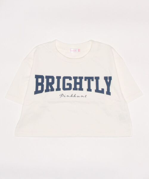 PINKHUNT（ピンクハント）の「PINKHUNT ピンクハント cカレッジロゴ ショート丈 Tシャツ 6862K（Tシャツ/カットソー・キッズ・ホワイト/イエロー/ネイビー・140cm/150cm/160cm/120cm/130cm）」の5枚目の写真