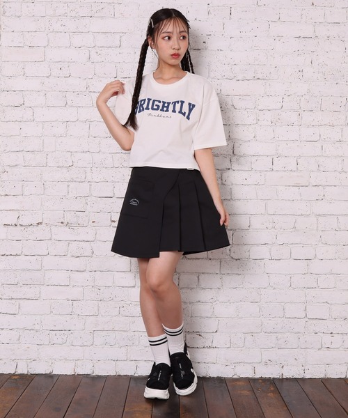 PINKHUNT（ピンクハント）の「PINKHUNT ピンクハント cカレッジロゴ ショート丈 Tシャツ 6862K（Tシャツ/カットソー・キッズ・ホワイト/イエロー/ネイビー・140cm/150cm/160cm/120cm/130cm）」の7枚目の写真