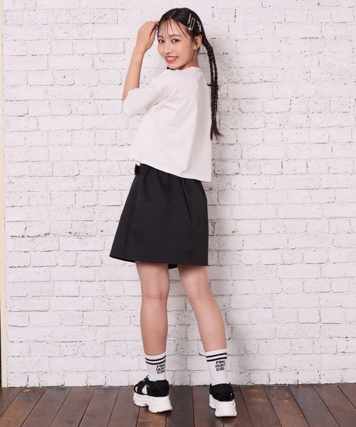 PINKHUNT（ピンクハント）の「PINKHUNT ピンクハント cカレッジロゴ ショート丈 Tシャツ 6862K（Tシャツ/カットソー・キッズ・ホワイト/イエロー/ネイビー・140cm/150cm/160cm/120cm/130cm）」の6枚目の写真