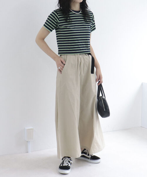 fredy repit（フレディレピ）の「ベルト付きナイロンロングスカート（スカート・レディース・カーキ/パープル/ブラック/ベージュ・38）」の9枚目の写真