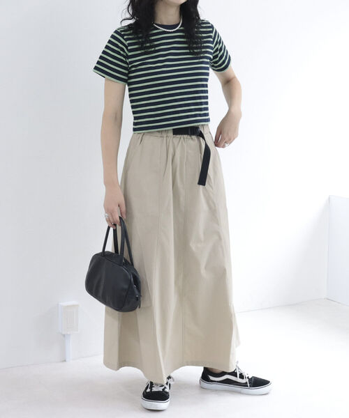 fredy repit（フレディレピ）の「ベルト付きナイロンロングスカート（スカート・レディース・カーキ/パープル/ブラック/ベージュ・38）」の10枚目の写真