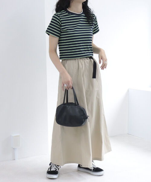 fredy repit（フレディレピ）の「ベルト付きナイロンロングスカート（スカート・レディース・カーキ/パープル/ブラック/ベージュ・38）」の12枚目の写真