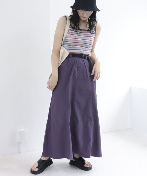 fredy repit（フレディレピ）の「ベルト付きナイロンロングスカート（スカート・レディース・カーキ/パープル/ブラック/ベージュ・38）」の15枚目の写真