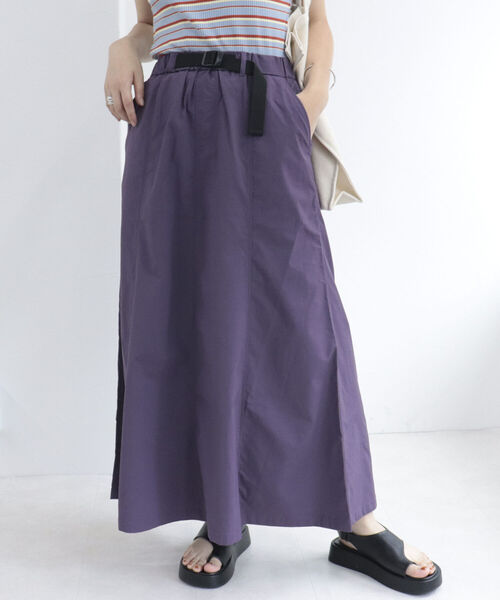 fredy repit（フレディレピ）の「ベルト付きナイロンロングスカート（スカート・レディース・カーキ/パープル/ブラック/ベージュ・38）」の17枚目の写真