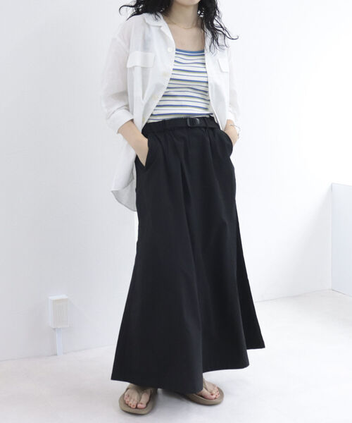 fredy repit（フレディレピ）の「ベルト付きナイロンロングスカート（スカート・レディース・カーキ/パープル/ブラック/ベージュ・38）」の19枚目の写真