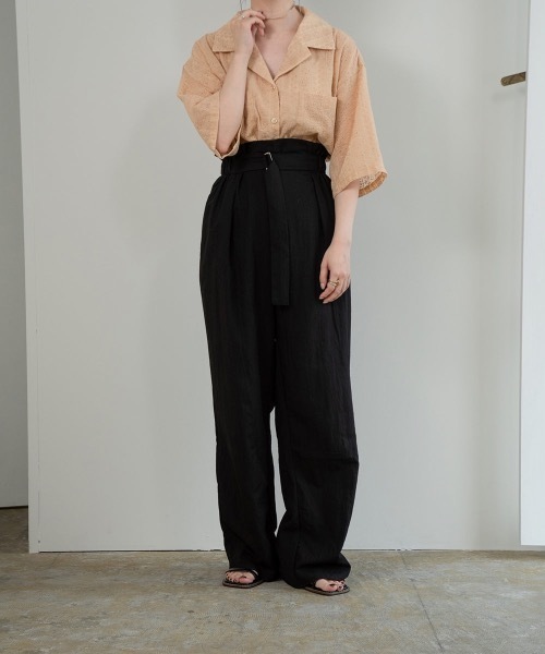 lawgy(ラウジー)の「pattern see through shirt(シャツ/ブラウス・レディース・ブラック/ベージュ/アイボリー・FREE)」の8枚目の写真