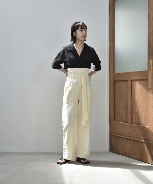 lawgy(ラウジー)の「pattern see through shirt(シャツ/ブラウス・レディース・ブラック/ベージュ/アイボリー・FREE)」の7枚目の写真