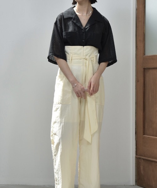 lawgy(ラウジー)の「pattern see through shirt(シャツ/ブラウス・レディース・ブラック/ベージュ/アイボリー・FREE)」の13枚目の写真