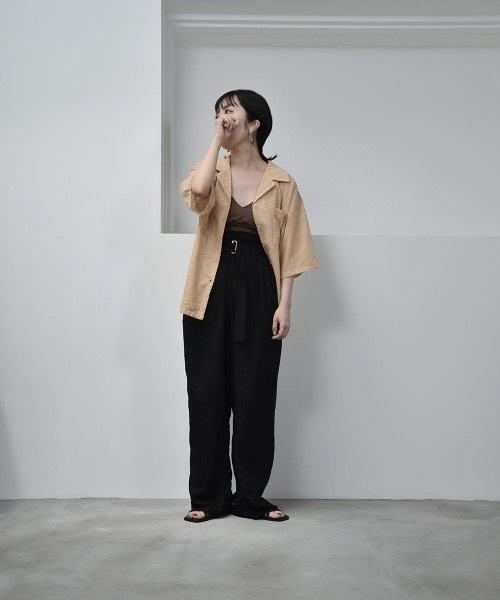 lawgy(ラウジー)の「pattern see through shirt(シャツ/ブラウス・レディース・ブラック/ベージュ/アイボリー・FREE)」の4枚目の写真