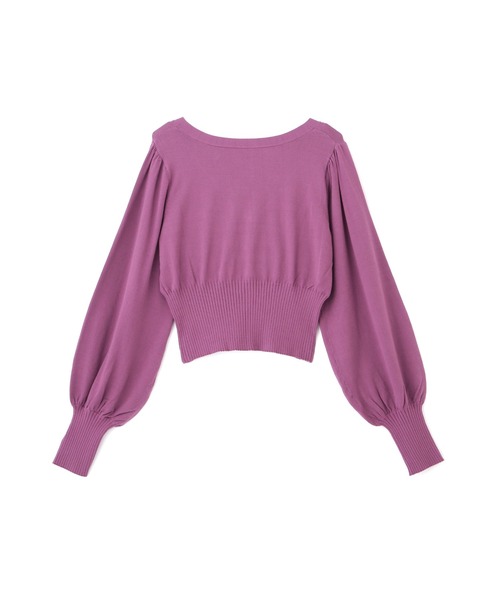 JILL by JILL STUART(ジルバイジルスチュアート)の「◇シルク混Vネックカーディガン(カーディガン/ボレロ・レディース・ブラック/ベージュ/パープル/ブルー/ブラウン・FREE)」の8枚目の写真