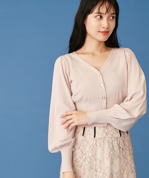 JILL by JILL STUART(ジルバイジルスチュアート)の「◇シルク混Vネックカーディガン(カーディガン/ボレロ・レディース・ブラック/ベージュ/パープル/ブルー/ブラウン・FREE)」の9枚目の写真