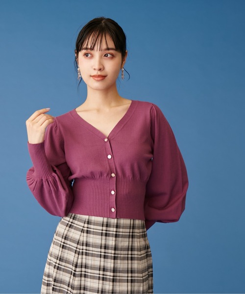 JILL by JILL STUART(ジルバイジルスチュアート)の「◇シルク混Vネックカーディガン(カーディガン/ボレロ・レディース・ブラック/ベージュ/パープル/ブルー/ブラウン・FREE)」の21枚目の写真