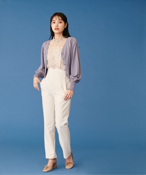 JILL by JILL STUART(ジルバイジルスチュアート)の「◇シルク混Vネックカーディガン(カーディガン/ボレロ・レディース・ブラック/ベージュ/パープル/ブルー/ブラウン・FREE)」の10枚目の写真