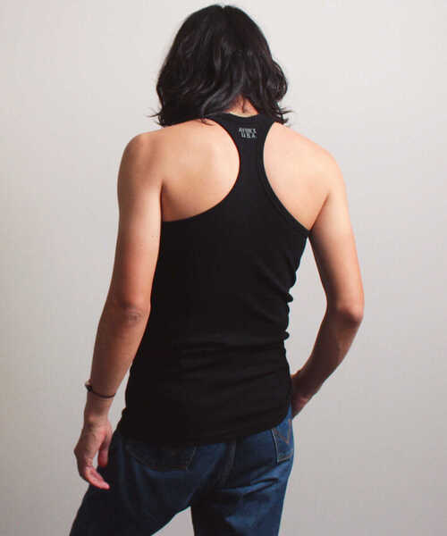 注目■AVIREX■リブ タンクトップ バッククロス デイリーウェア DAILY/デイリー》RIB TANK TOP BACK CROSS/リブ タンクトップ