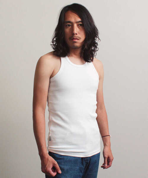 注目■AVIREX■リブ タンクトップ バッククロス デイリーウェア DAILY/デイリー》RIB TANK TOP BACK CROSS/リブ タンクトップ