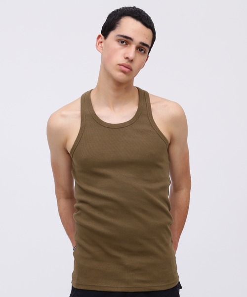 注目■AVIREX■リブ タンクトップ バッククロス デイリーウェア AVIREX（アヴィレックス）の「《DAILY/デイリー》RIB TANK TOP
