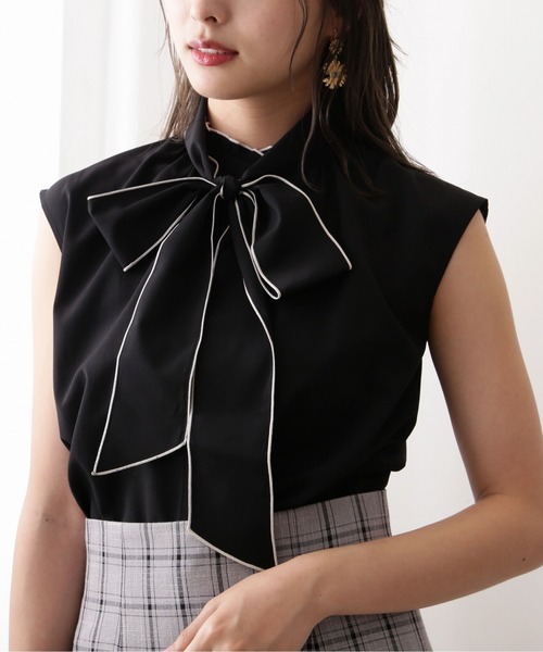 PROPORTION BODY DRESSING（プロポーションボディドレッシング）の「２ｗａｙ配色メローリボンブラウス / 1212210800（シャツ/ブラウス・レディース・ホワイト/カーキ/ブラック・FREE）」の7枚目の写真