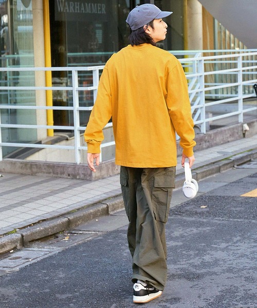 Dickies/ディッキーズ ロゴワッペン刺繍 ビッグシルエット長袖Tシャツ