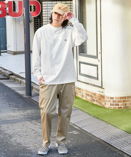 Dickies/ディッキーズ ロゴワッペン刺繍 ビッグシルエット長袖Tシャツ