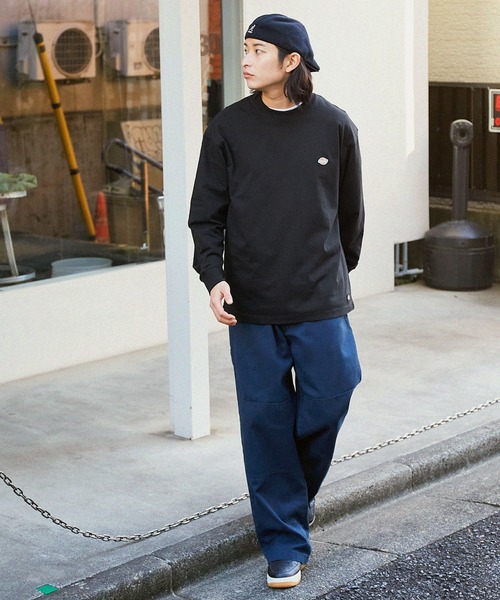 Dickies(ディッキーズ)の「Dickies/ディッキーズ ロゴワッペン刺繍 ビッグシルエット長袖Tシャツ(Tシャツ/カットソー・メンズ・グレー系その他/ブラウン系その他/グリーン/ブラック/ホワイト/マスタード/スミクロ/ブルー・L/M/XL)」の11枚目の写真
