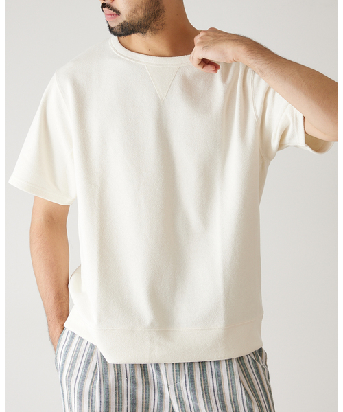 417 EDIFICE(フォーワンセブンエディフィス)の「ブークレーダンボールスウェットTシャツ(Tシャツ/カットソー・メンズ・ホワイト/チャコールグレー/ベージュ/オレンジ/グリーン・SMALL/MEDIUM/LARGE)」の2枚目の写真